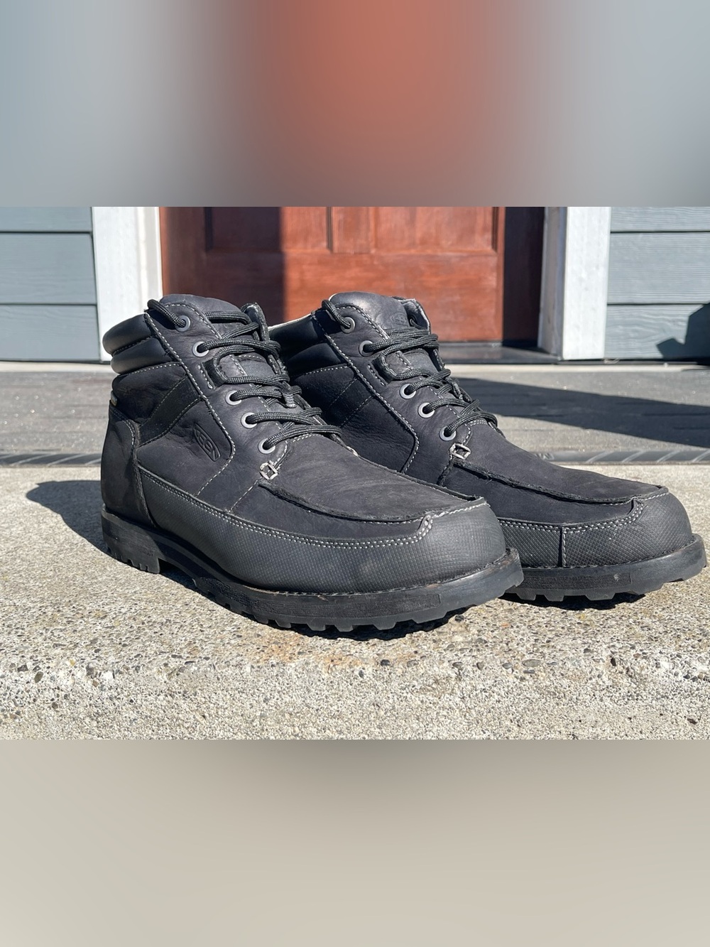 KEEN The Ace Waterproof Boots Mens 11.5 Black Leather Insulated 1013794